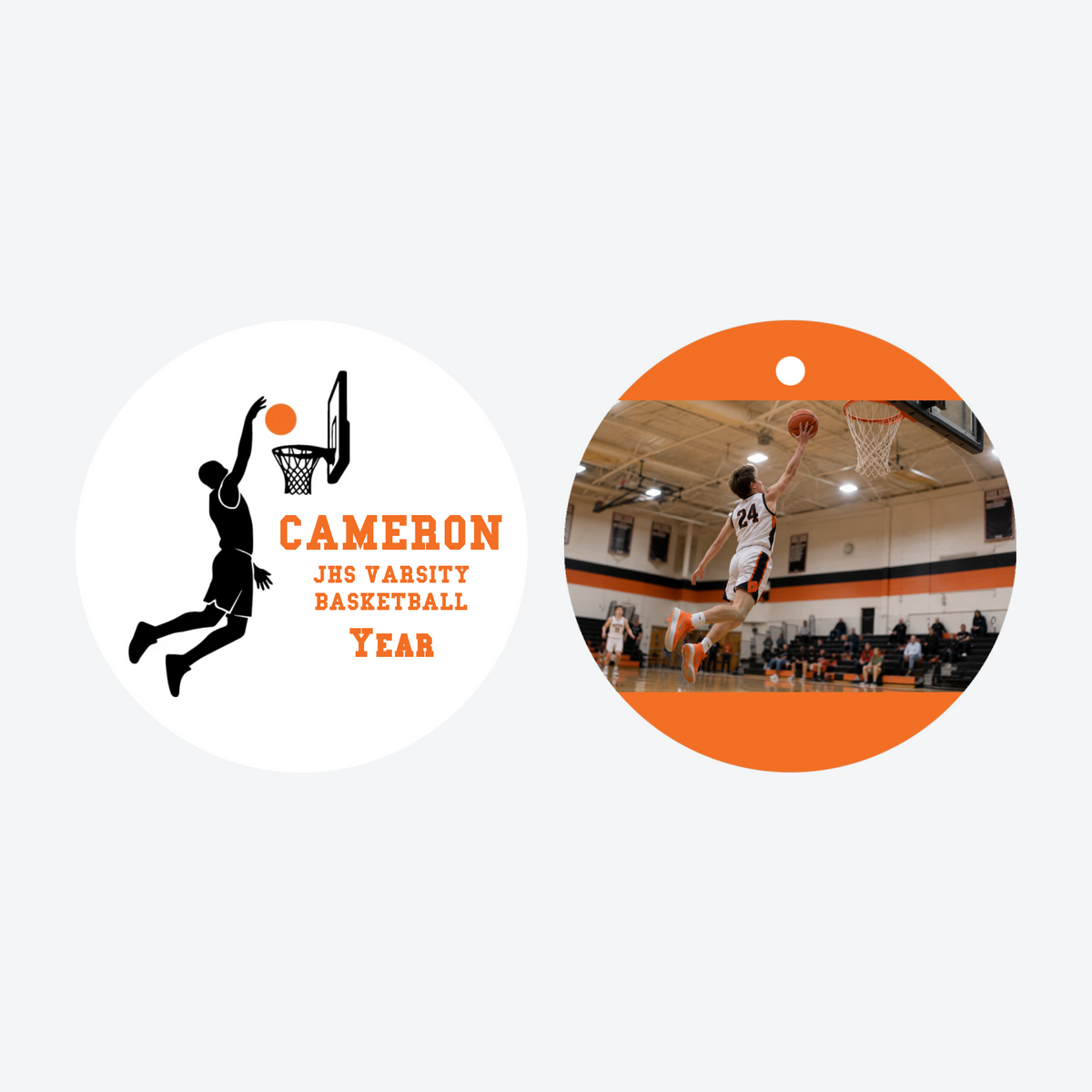 Personalized Basketball Player Photo Christmas Ornament