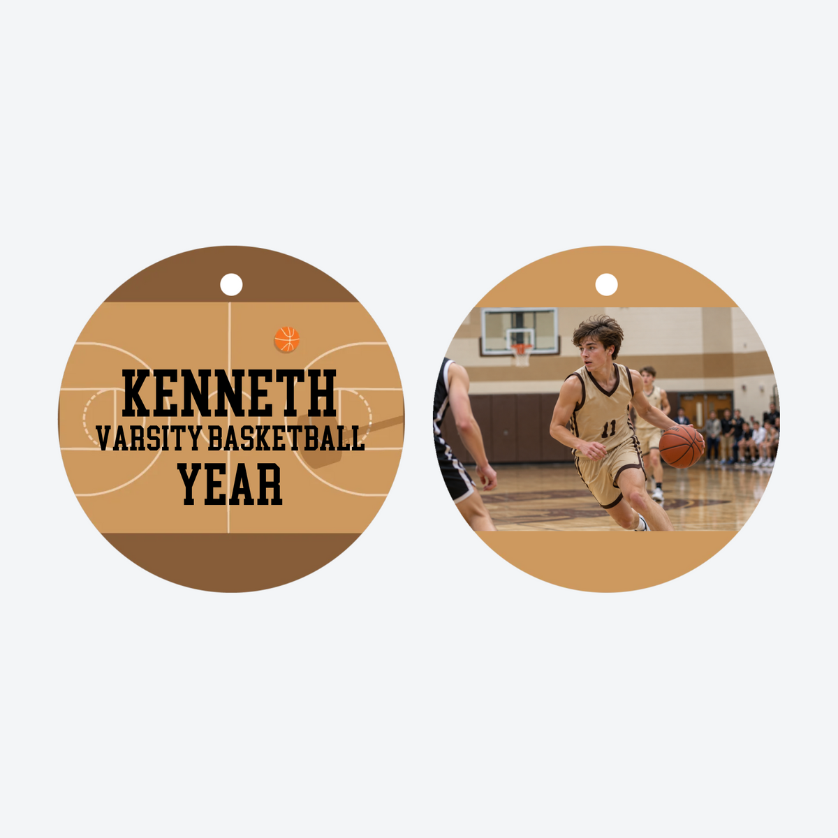 Personalized Basketball Photo Christmas Ornament