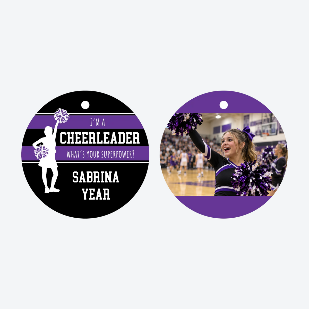 Personalized Cheerleader Super Power Photo Christmas Ornament