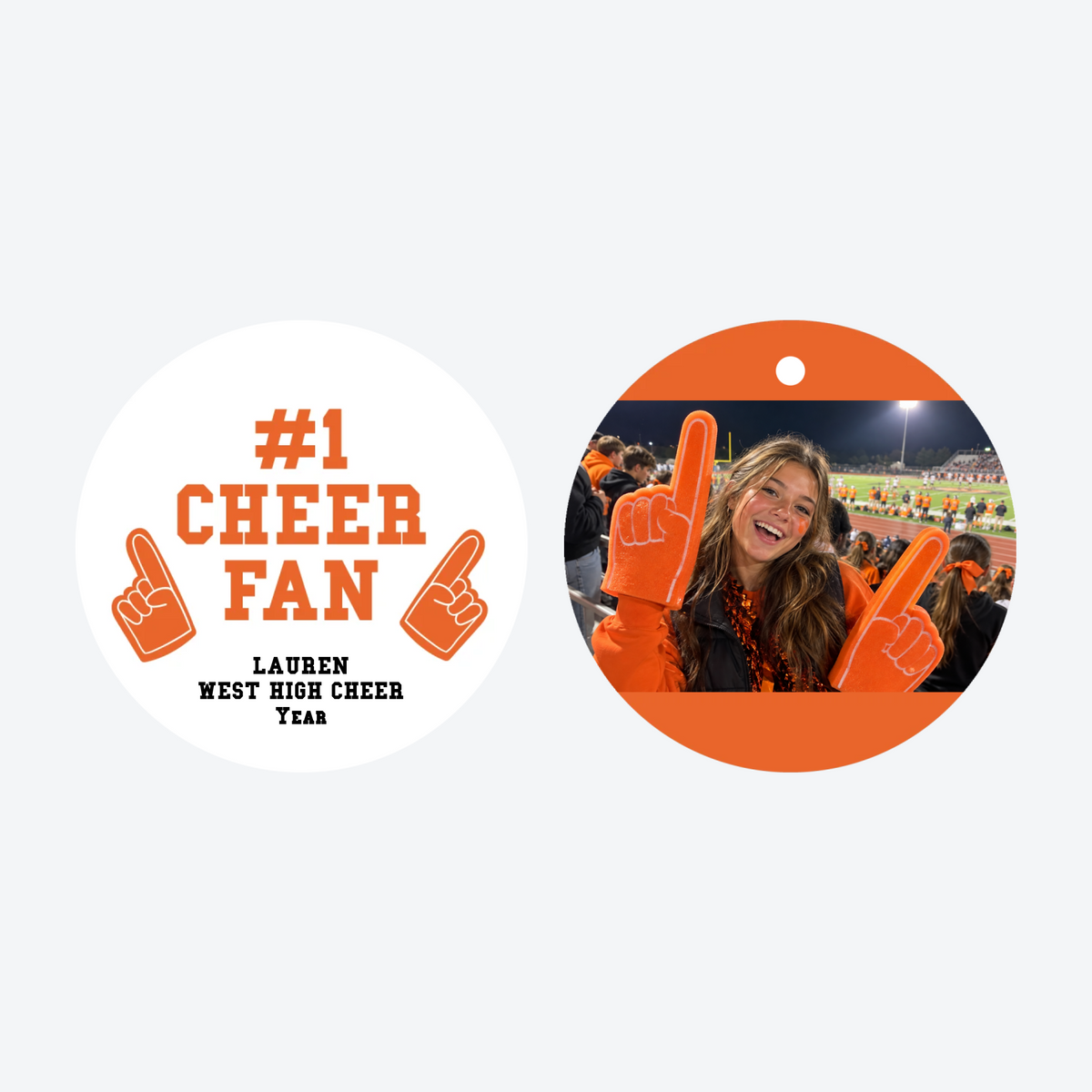 Personalized Foam Finger Fan Photo Christmas Ornament