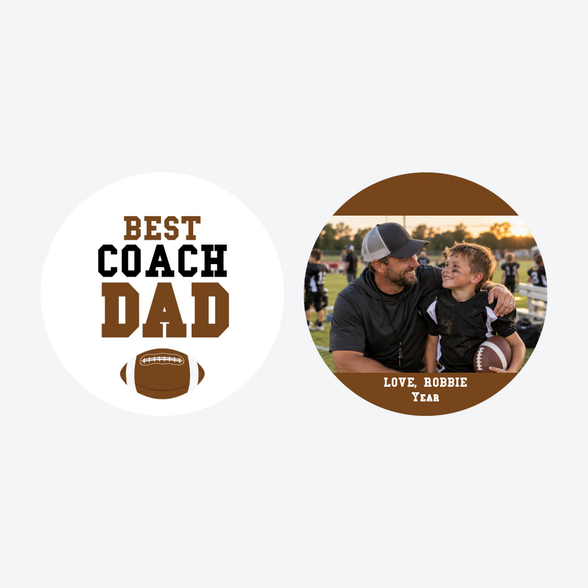 Personalized Best Coach Dad Football Photo Christmas Ornament