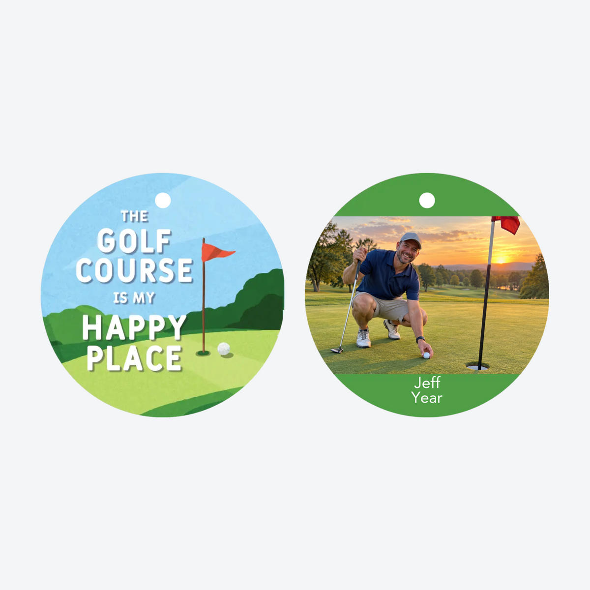Personalized Golf Photo Christmas Ornament