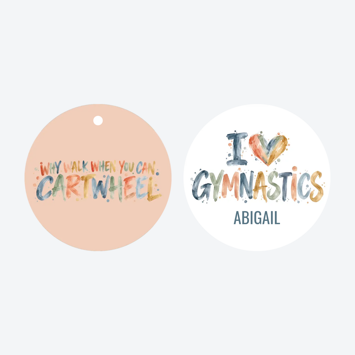 Personalized I Love Gymnastics Christmas Ornament