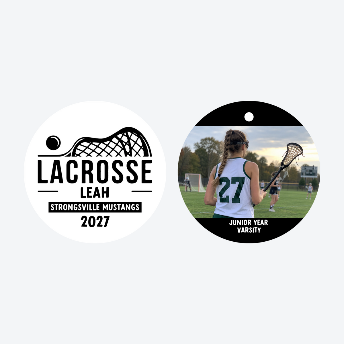 Personalized Lacrosse Photo Christmas Ornament