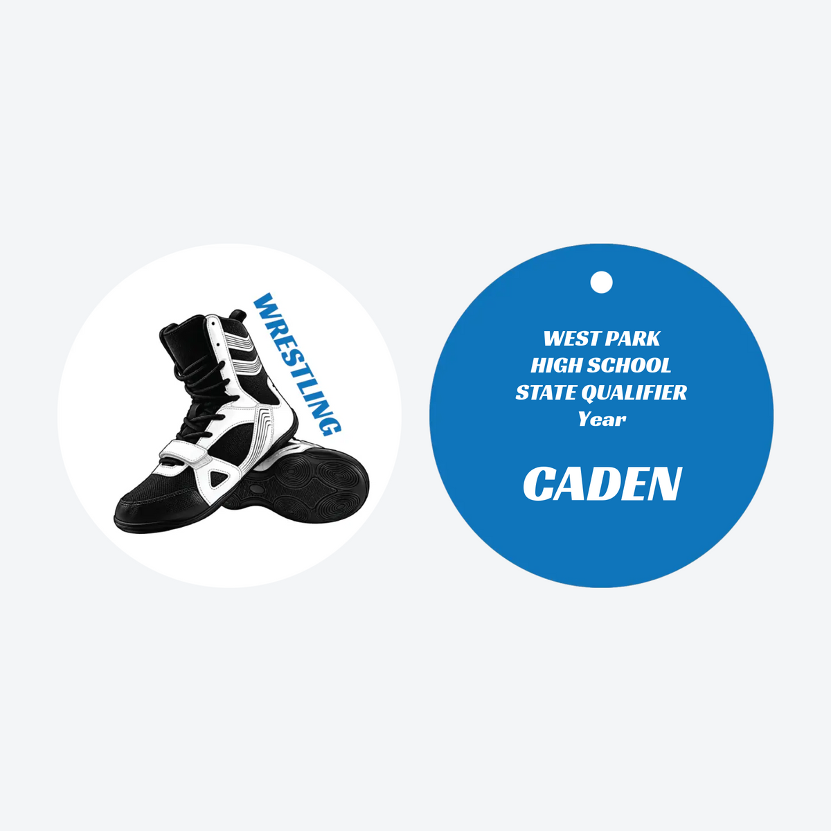 Personalized Wrestling Helmet Photo Christmas Ornament