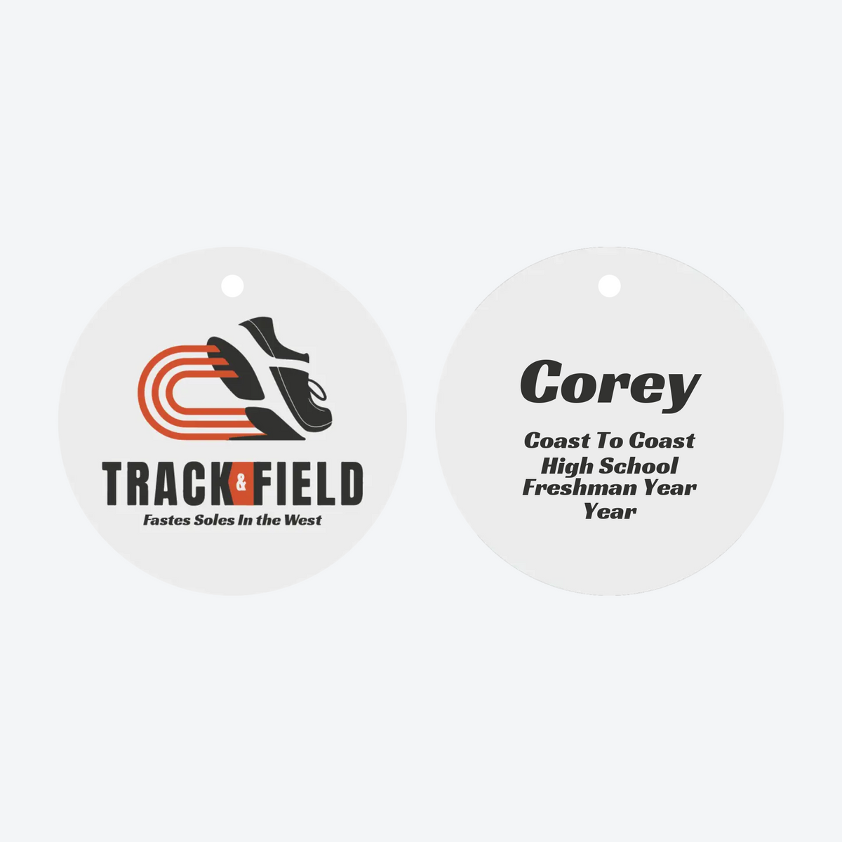 Personalized Track and Field Christmas Ornament