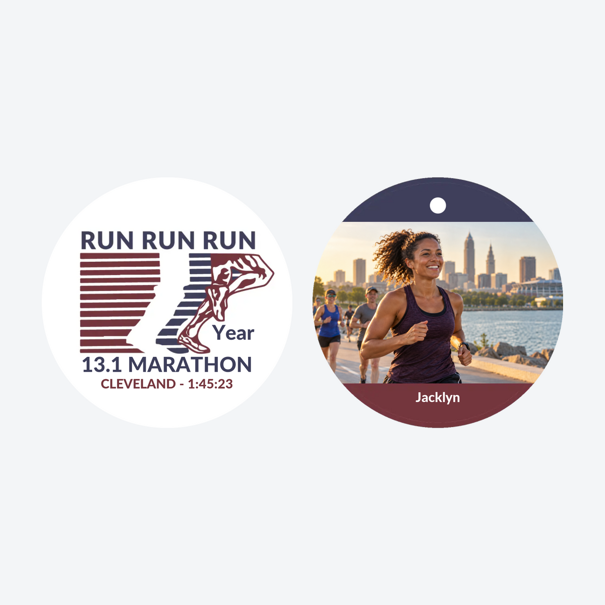 Personalized Half Marathon with Photo Christmas Ornament