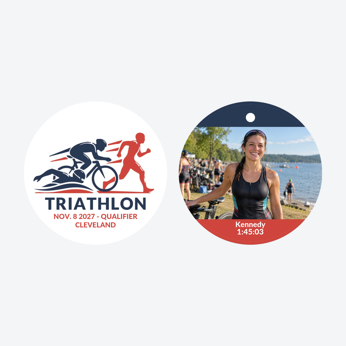 Personalized Triathlon Photo Christmas Ornament