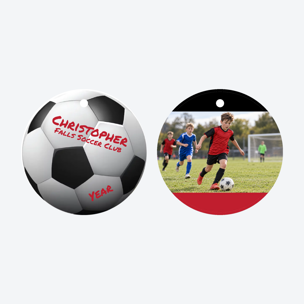 Personalized Soccer Photo Christmas Ornament