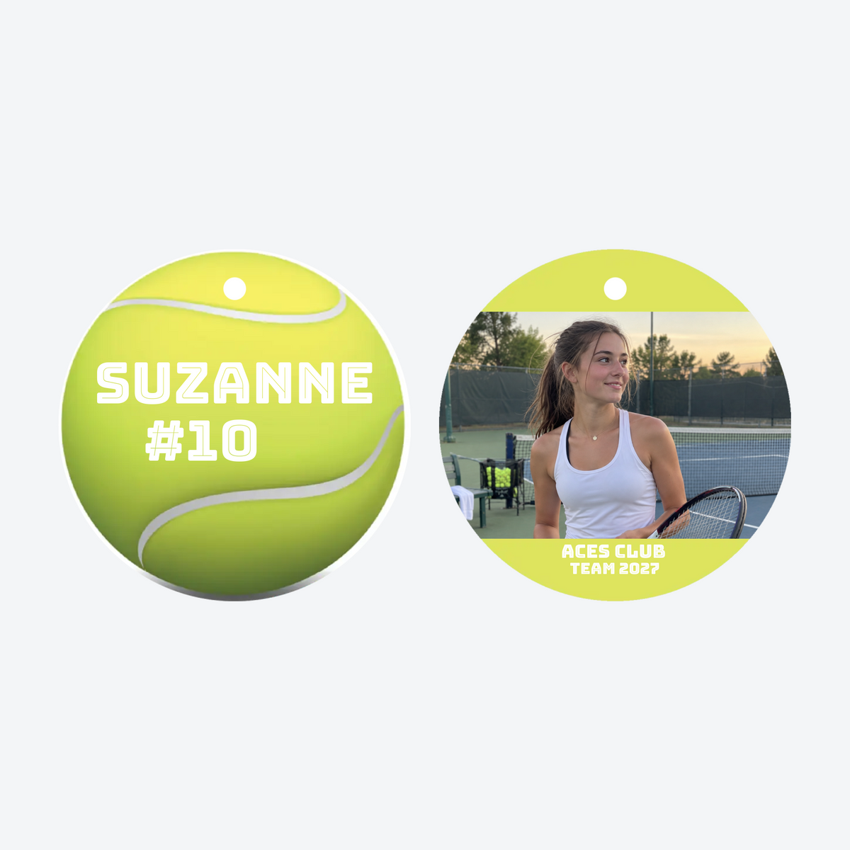 Personalized Tennis Photo Christmas Ornament