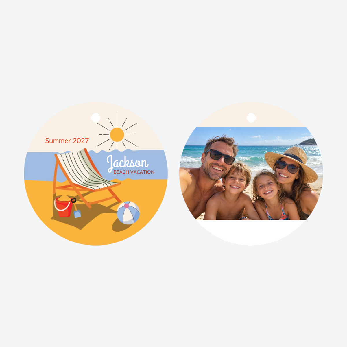 Personalized Beach Vacation Photo Christmas Ornament
