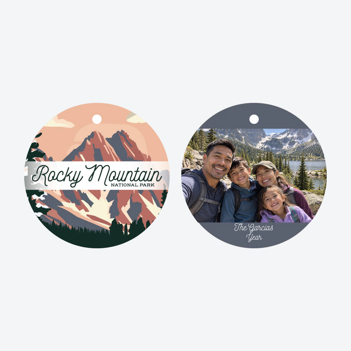 Personalized Rocky Mountains National Park Photo Christmas Ornament