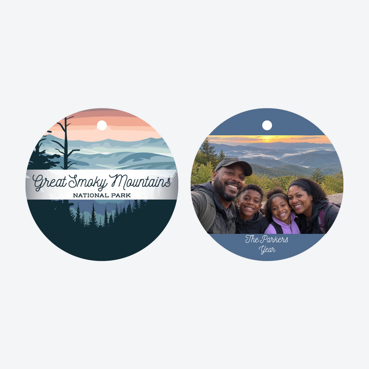 Personalized Great Smokey Mountains National Park Photo Christmas Ornament