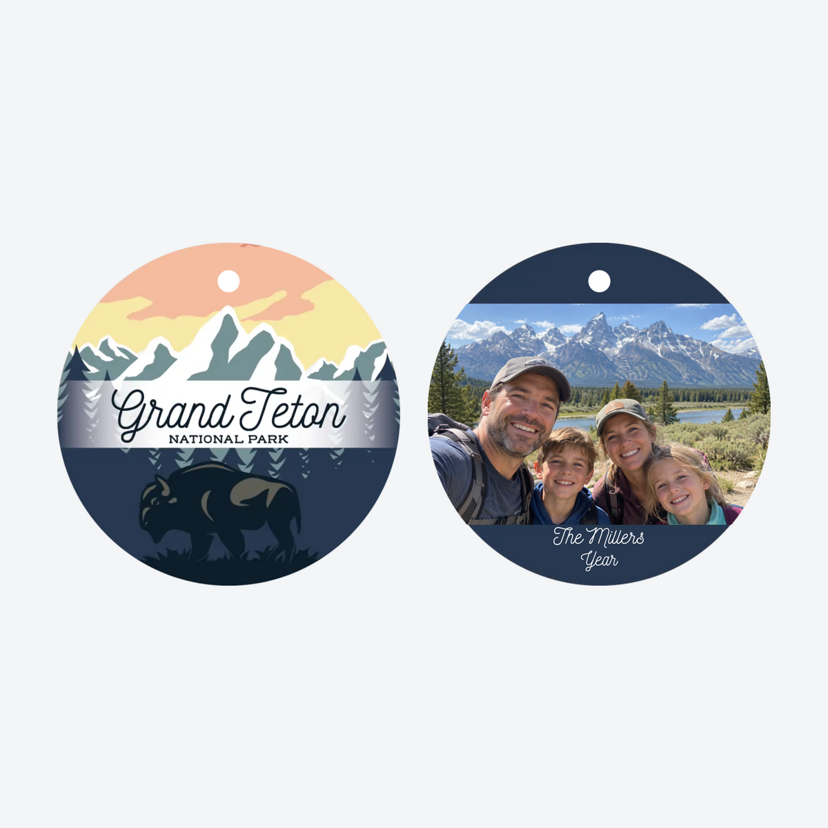 Personalized Grand Teton National Park Photo Christmas Ornament