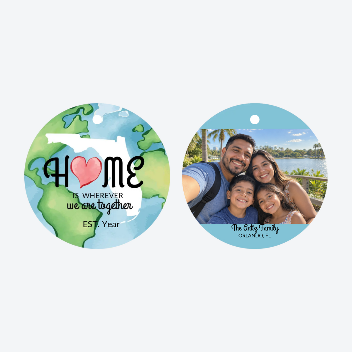 Personalized Florida Home Photo Christmas Ornament