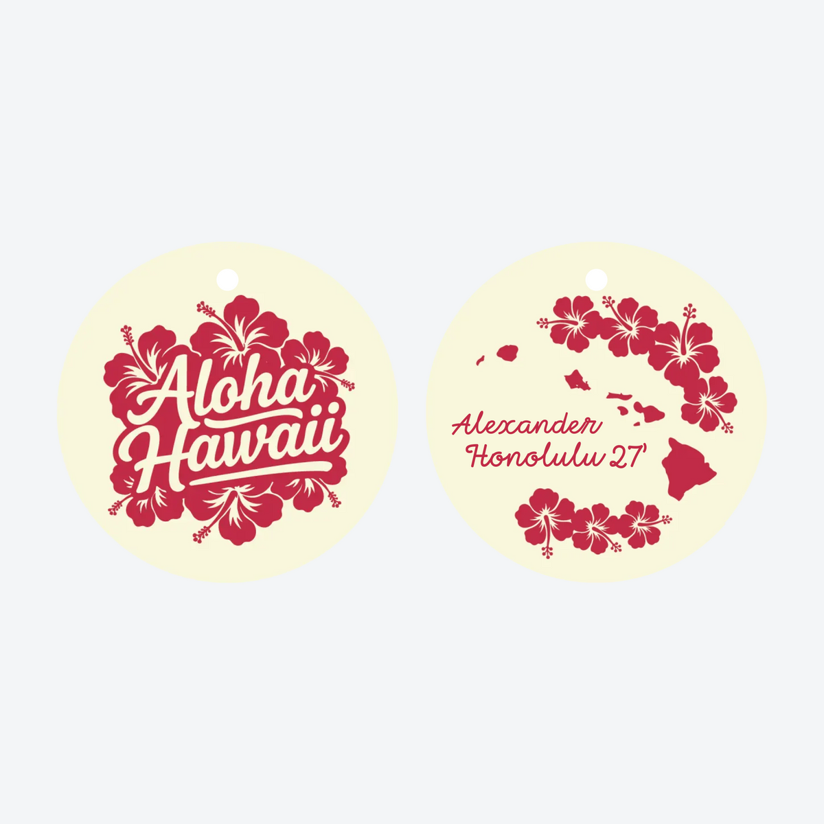 Personalized Aloha Christmas Ornament