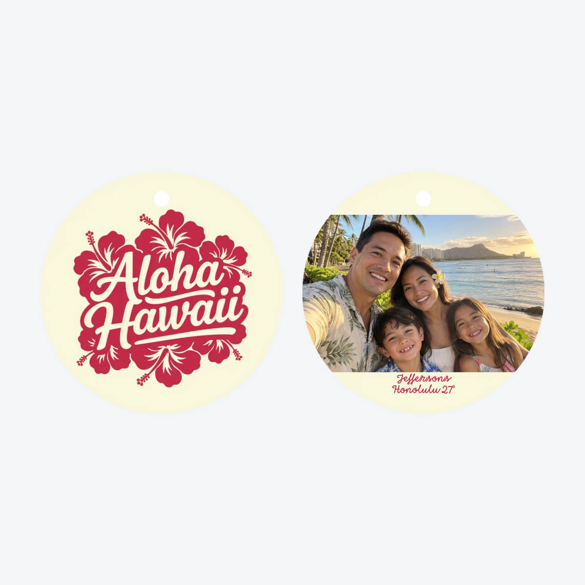 Personalized Aloha Photo Christmas Ornament