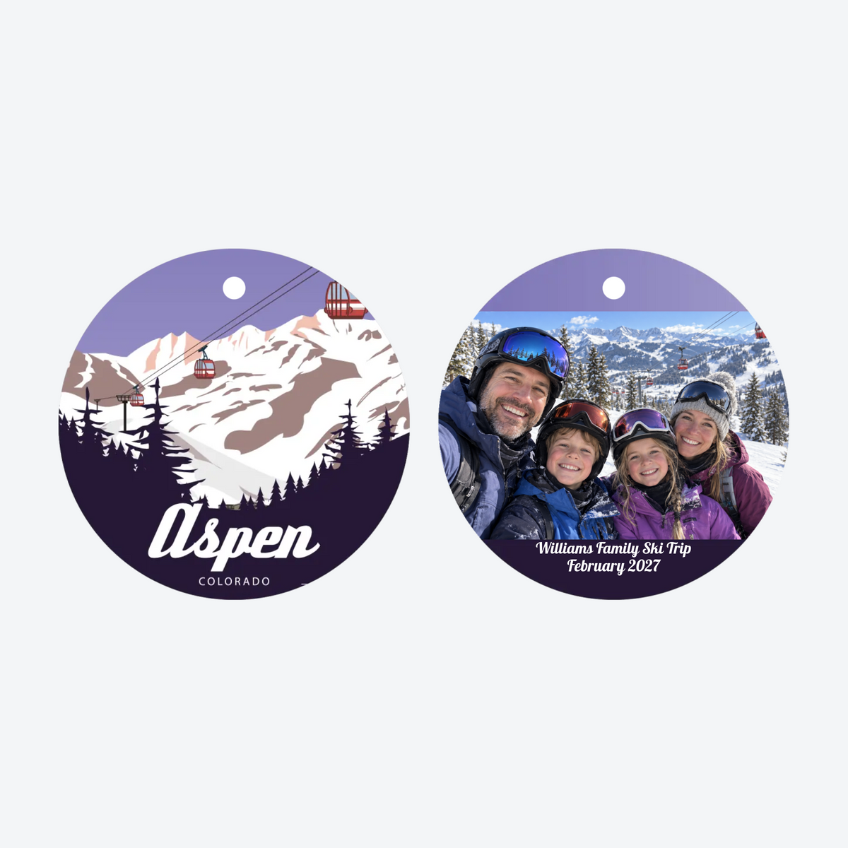 Personalized Aspen Travel Photo Christmas Ornament
