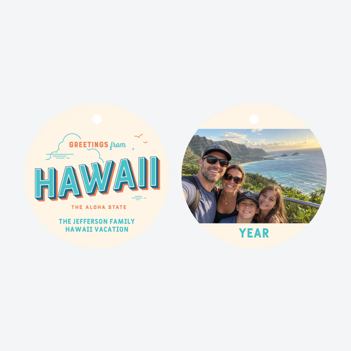 Personalized Hawaii Photo Christmas Ornament