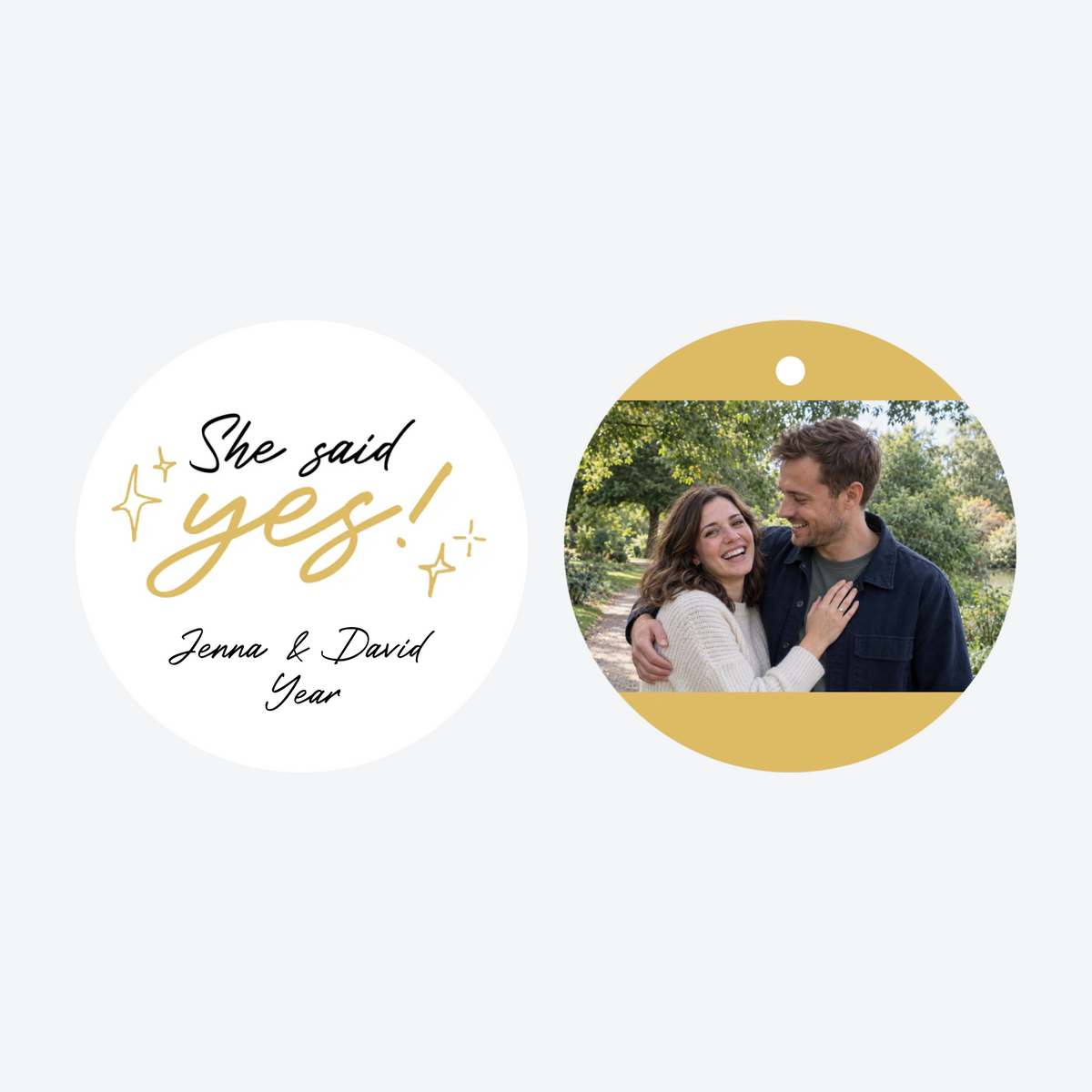 Personalized She Said Yes Photo Christmas Ornament