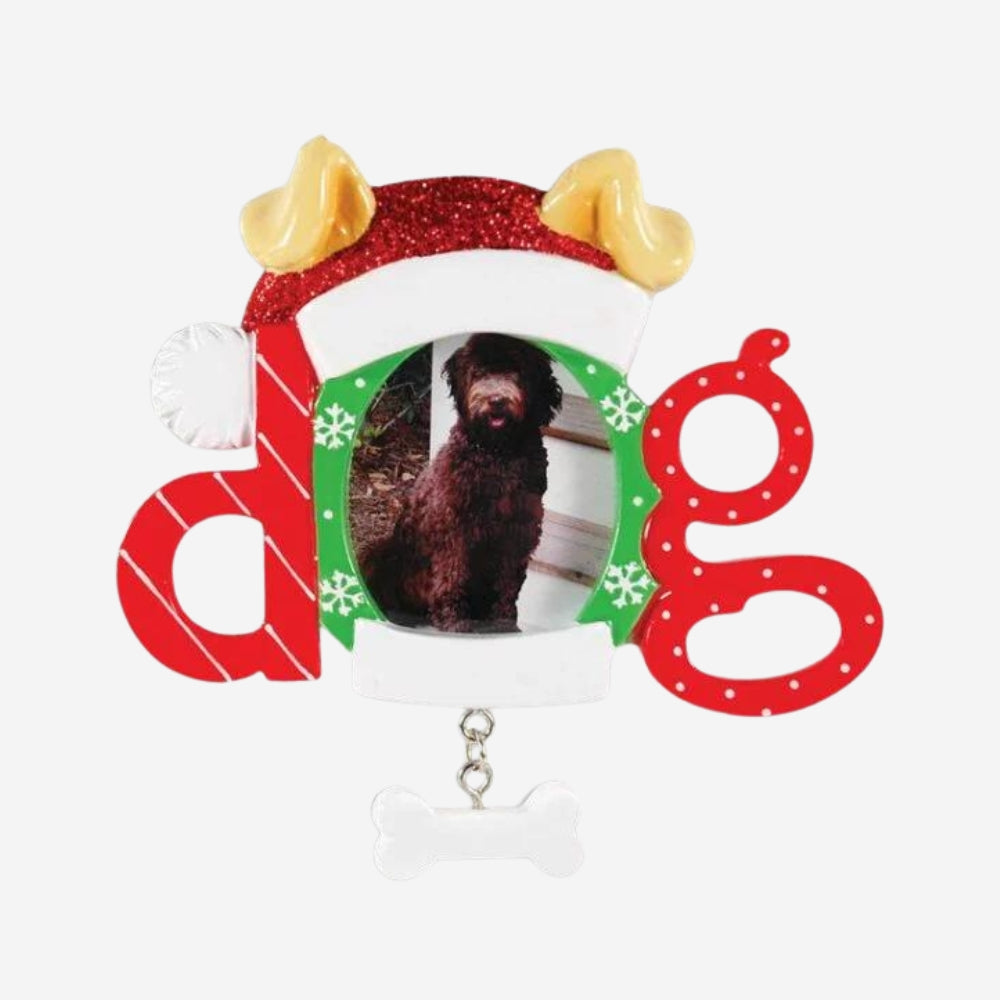 Christmas Dog Frame Personalized Christmas Ornament