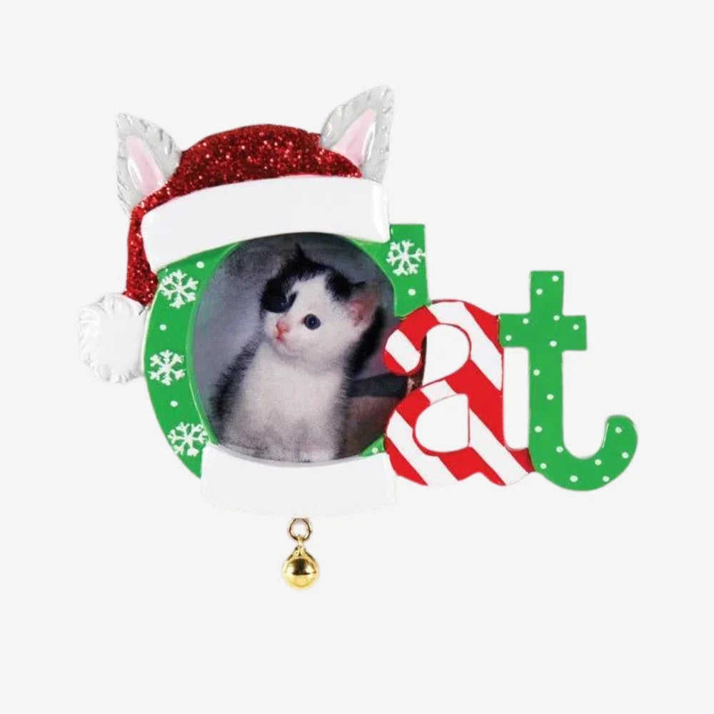 Christmas Cat Frame Personalized Christmas Ornament