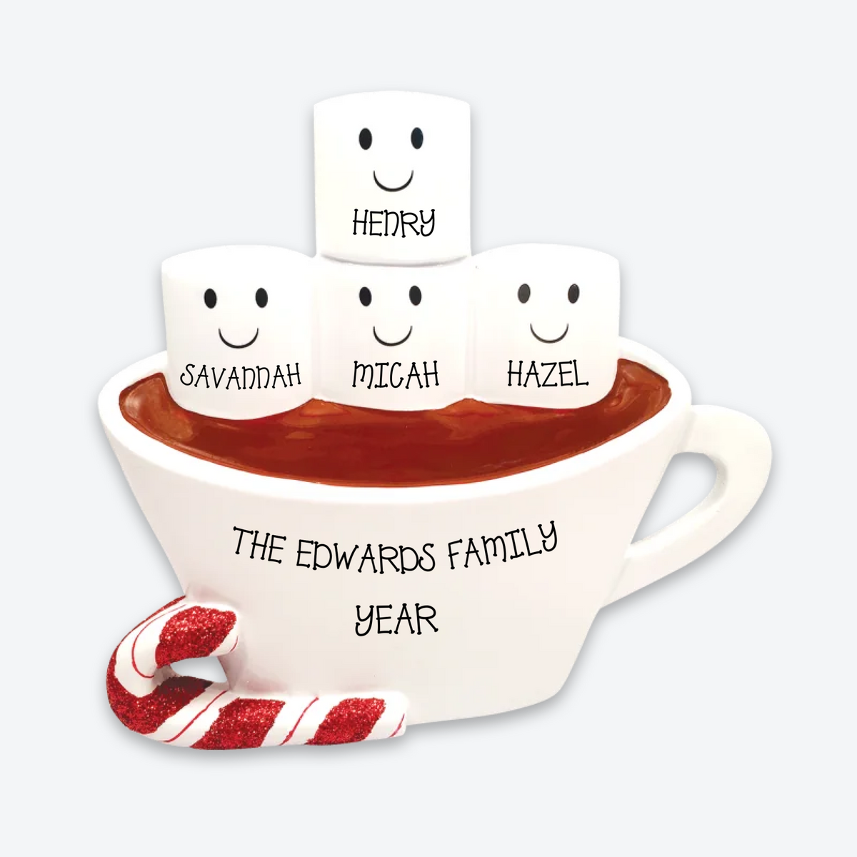 Personalized Table Topper - Hot Chocolate Family 4