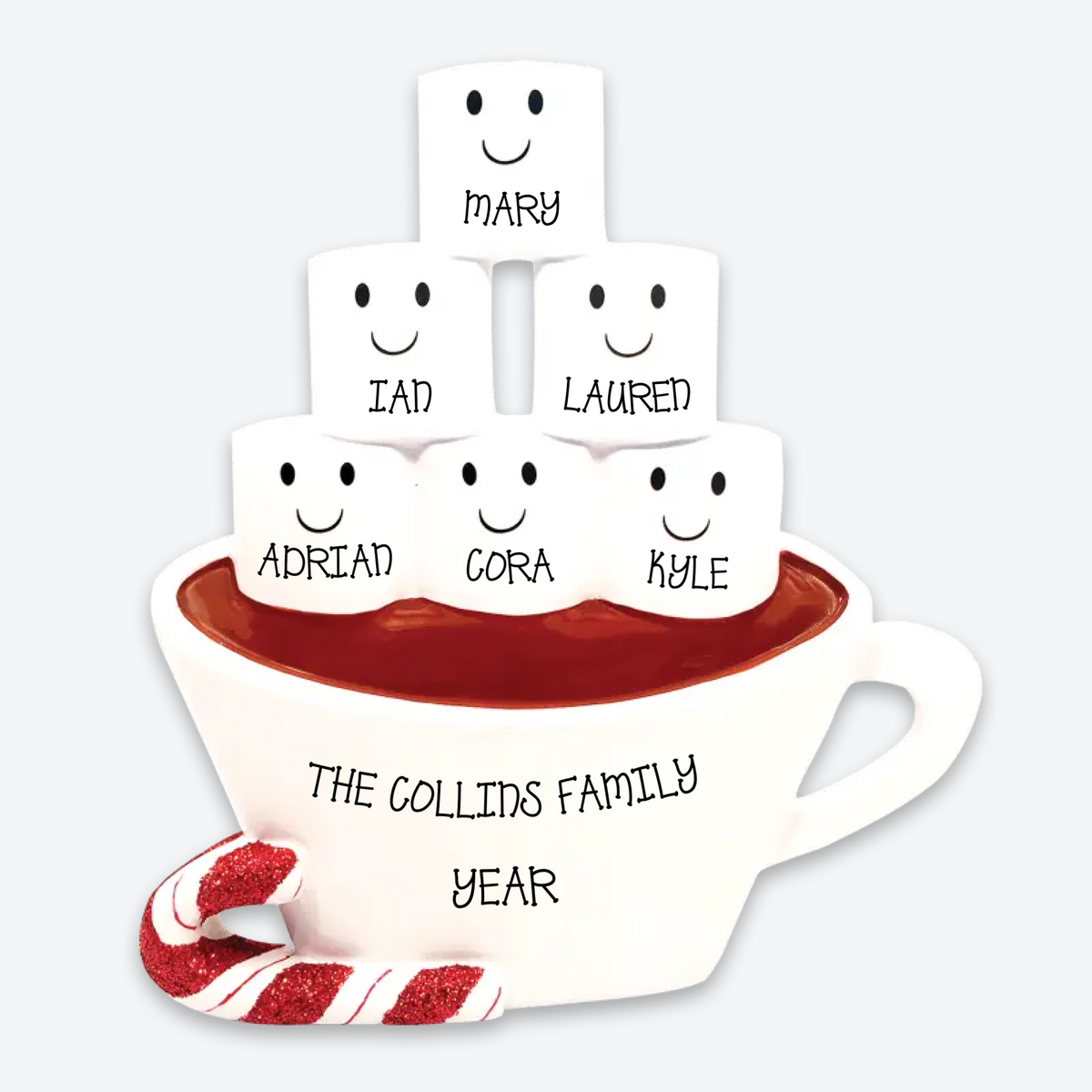 Personalized Table Topper - Hot Chocolate Family 6