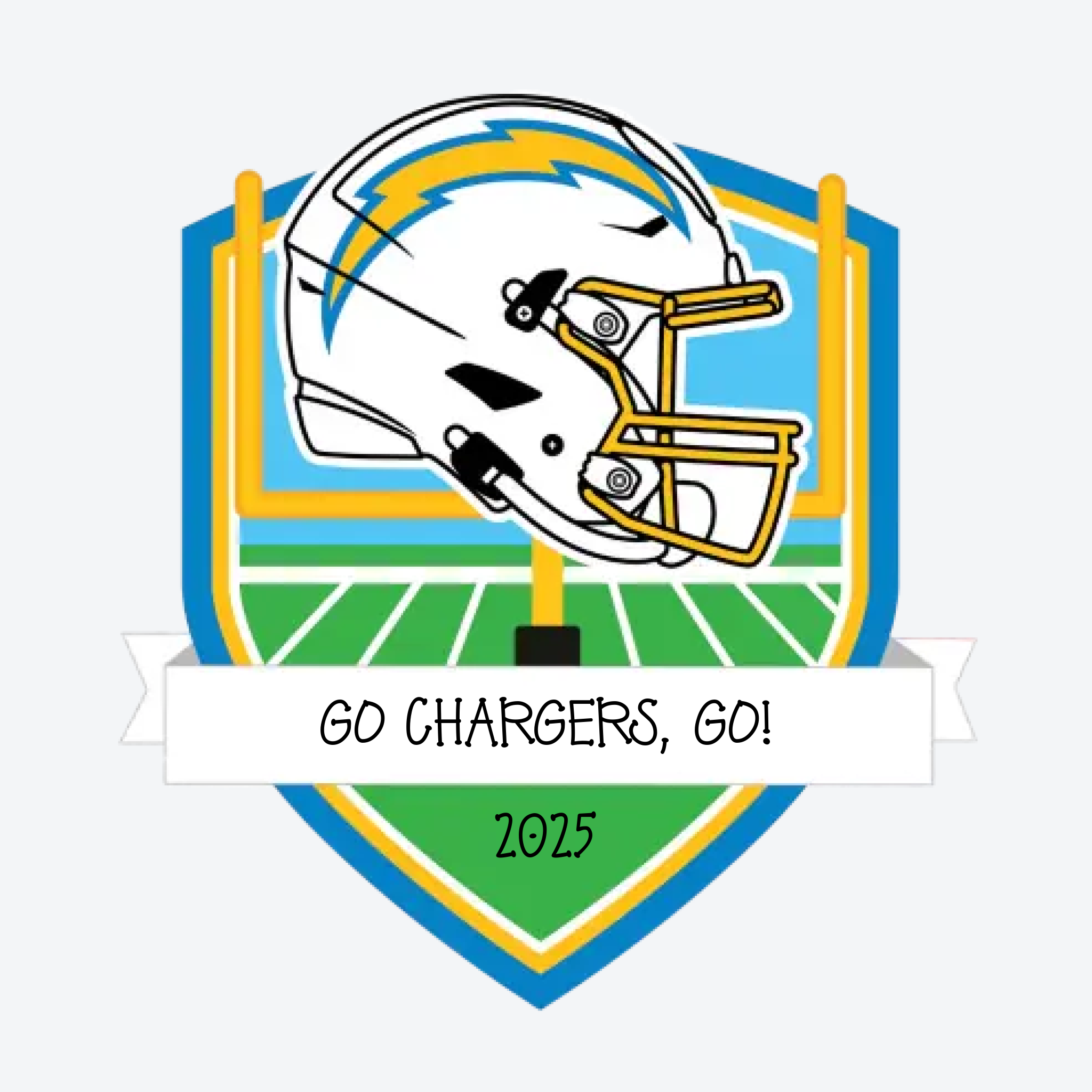 Los Angeles Chargers Personlaized Shield Ornament