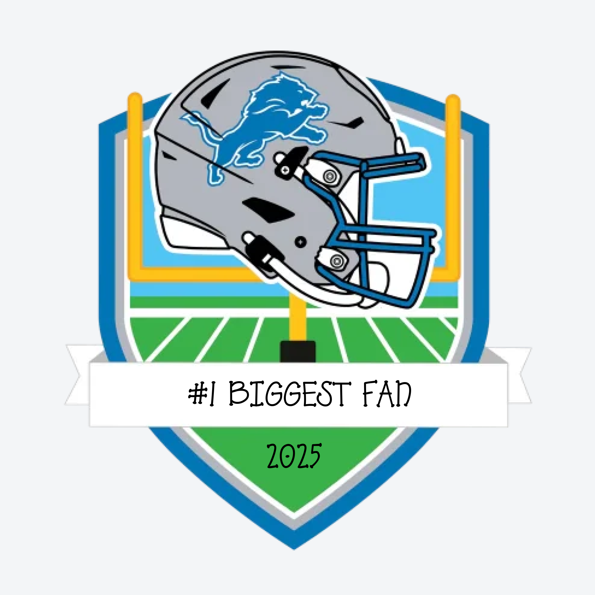 Detroit Lions Personalized Shield Ornament