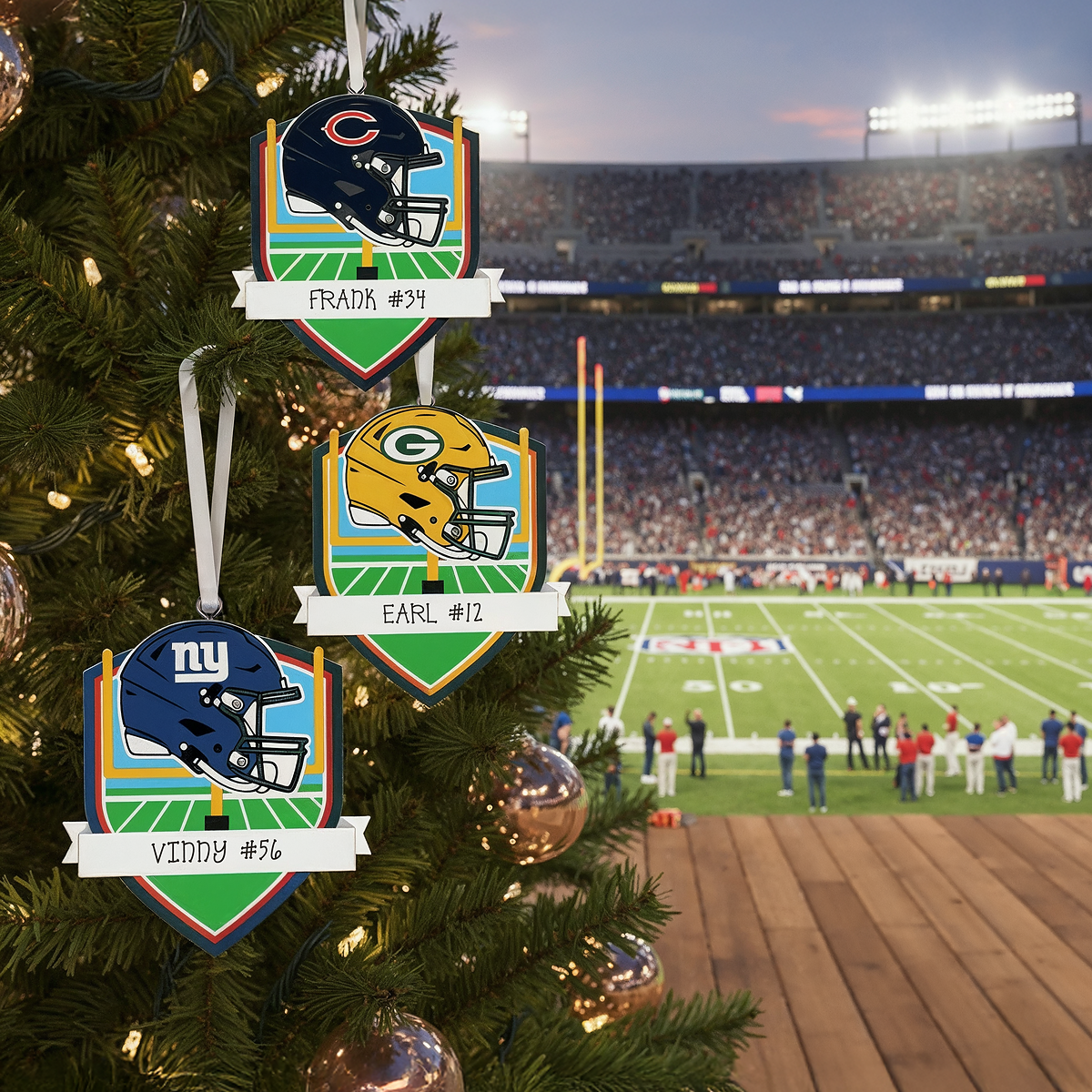NFL Personalized Christmas Ornament