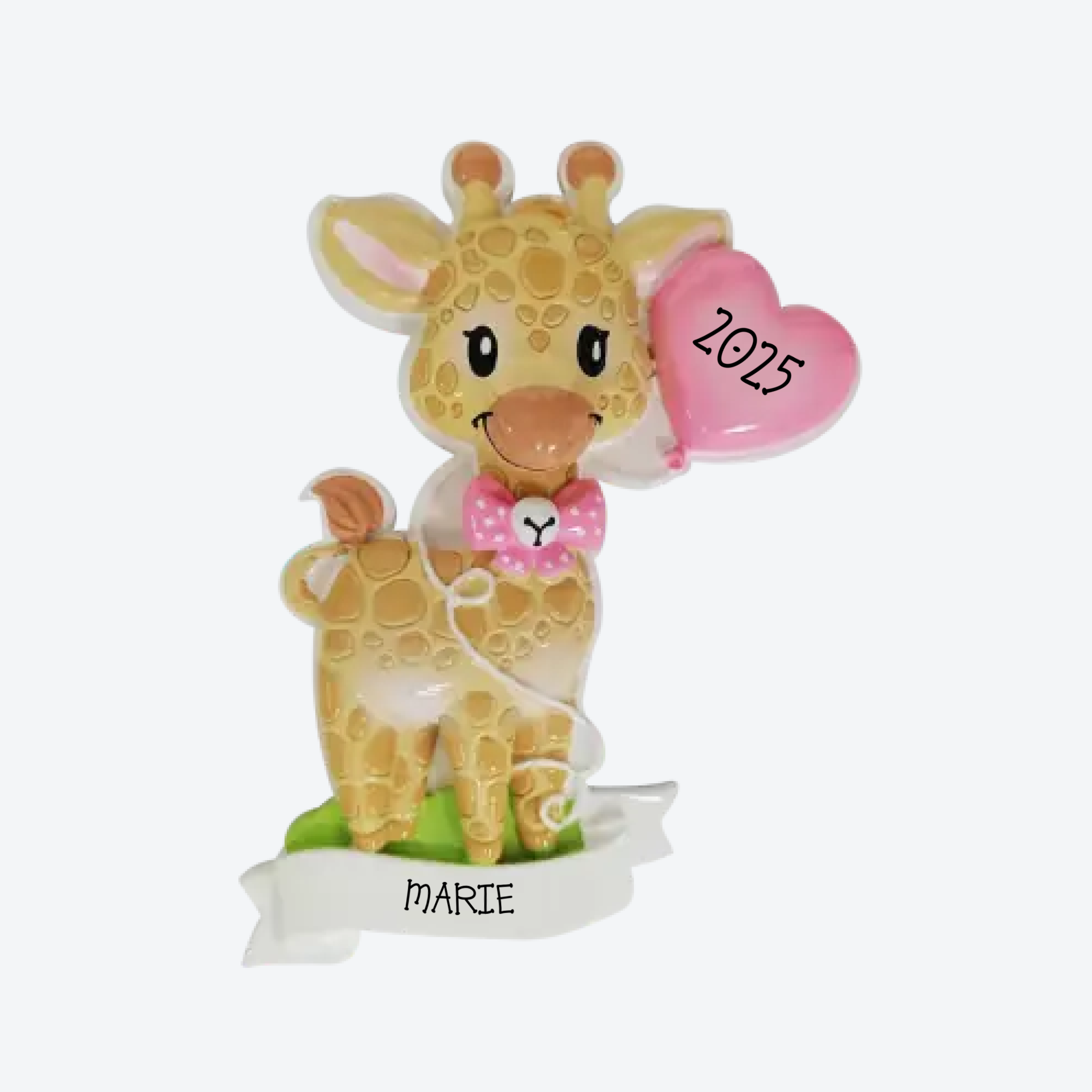 OT2236-F - Giraffe (Pink) Personalized Christmas Ornament