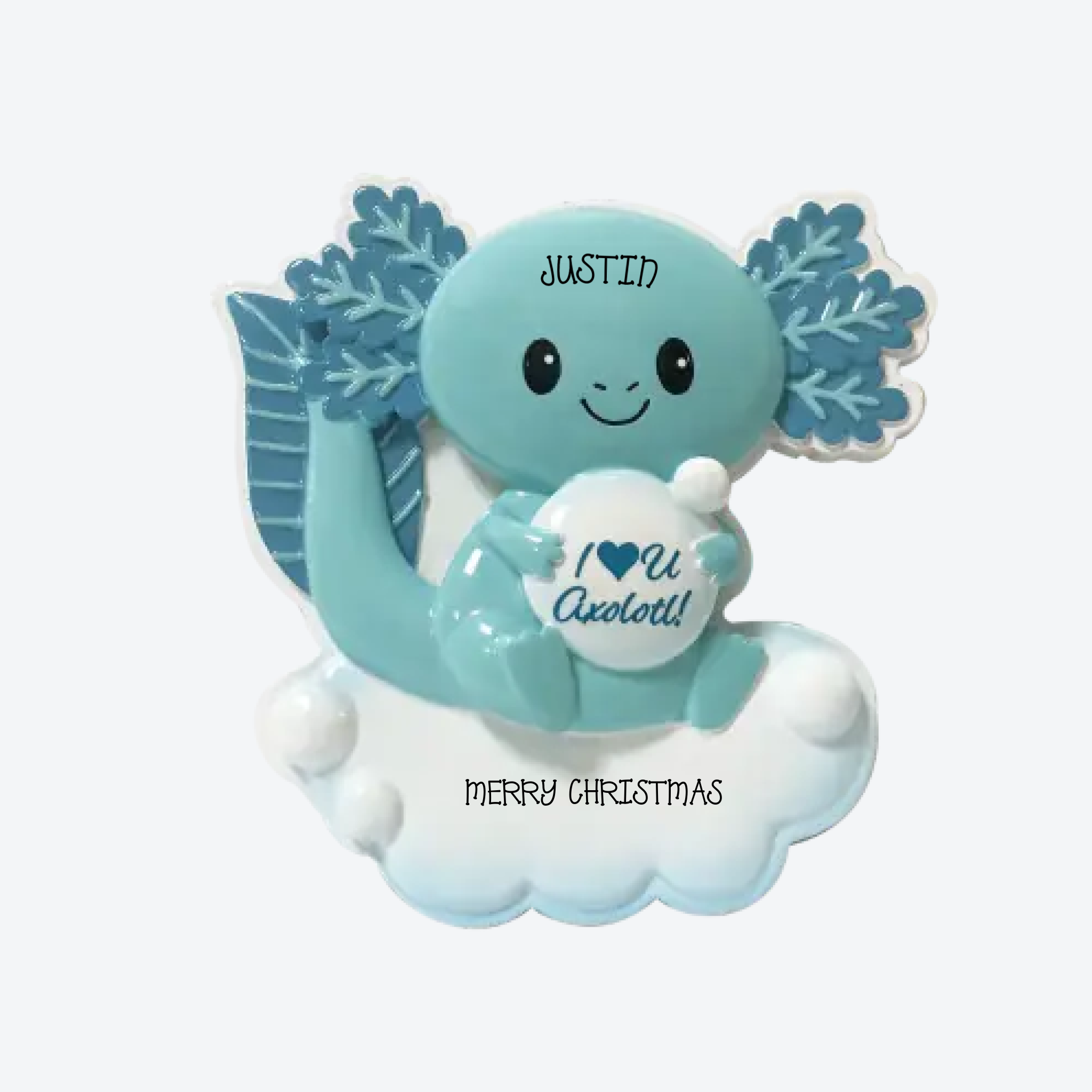 OT2490 - Pink Axolotl Personalized Christmas Ornament