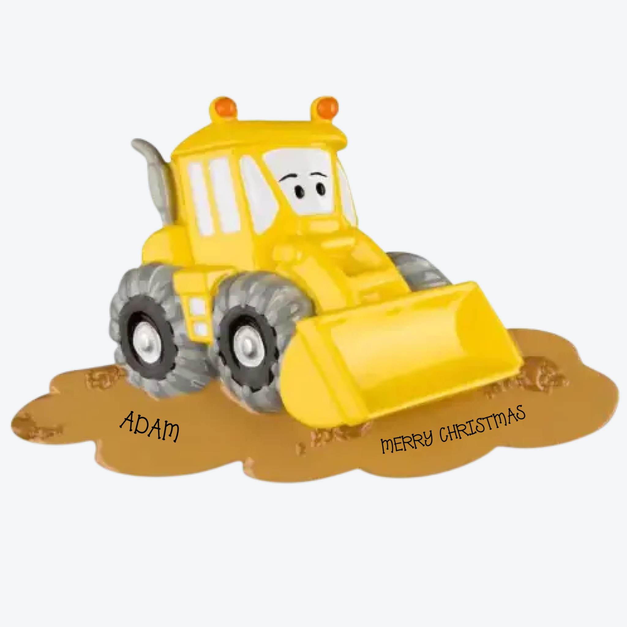 OT1230 - Bulldozer Personalized Christmas Ornament