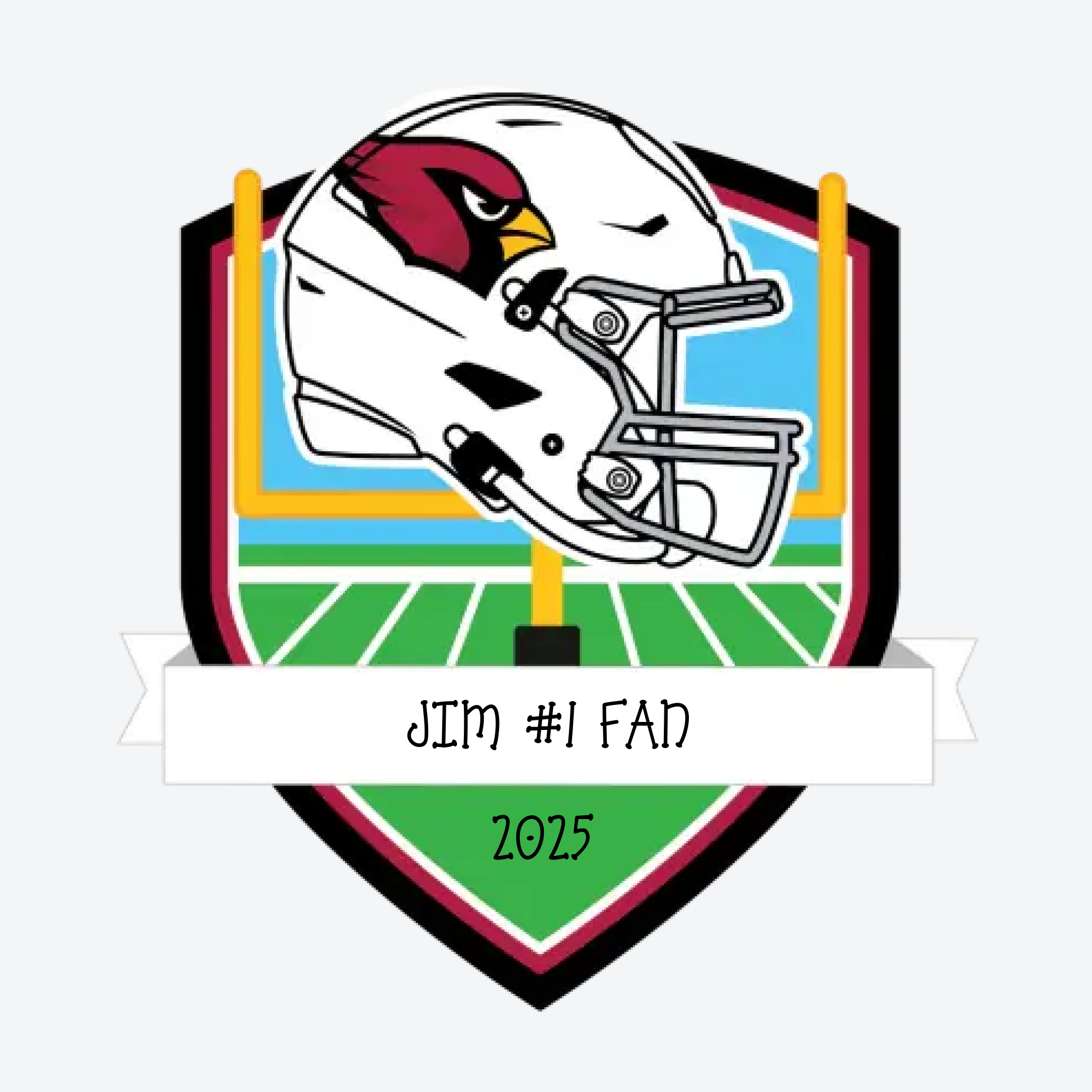 Arizona Cardinals Personalized Shield Ornament