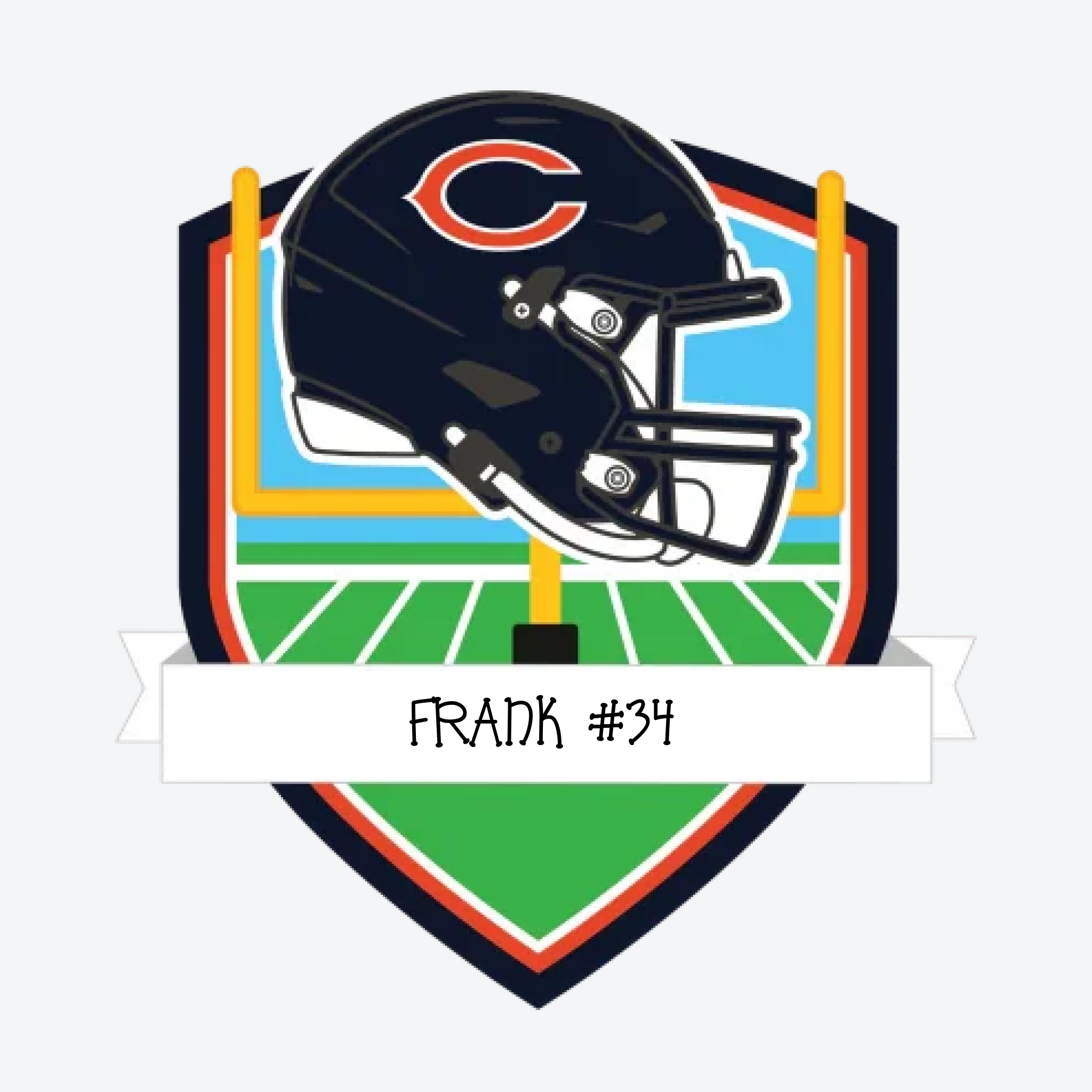 Chicago Bears Personalized Shield Ornament