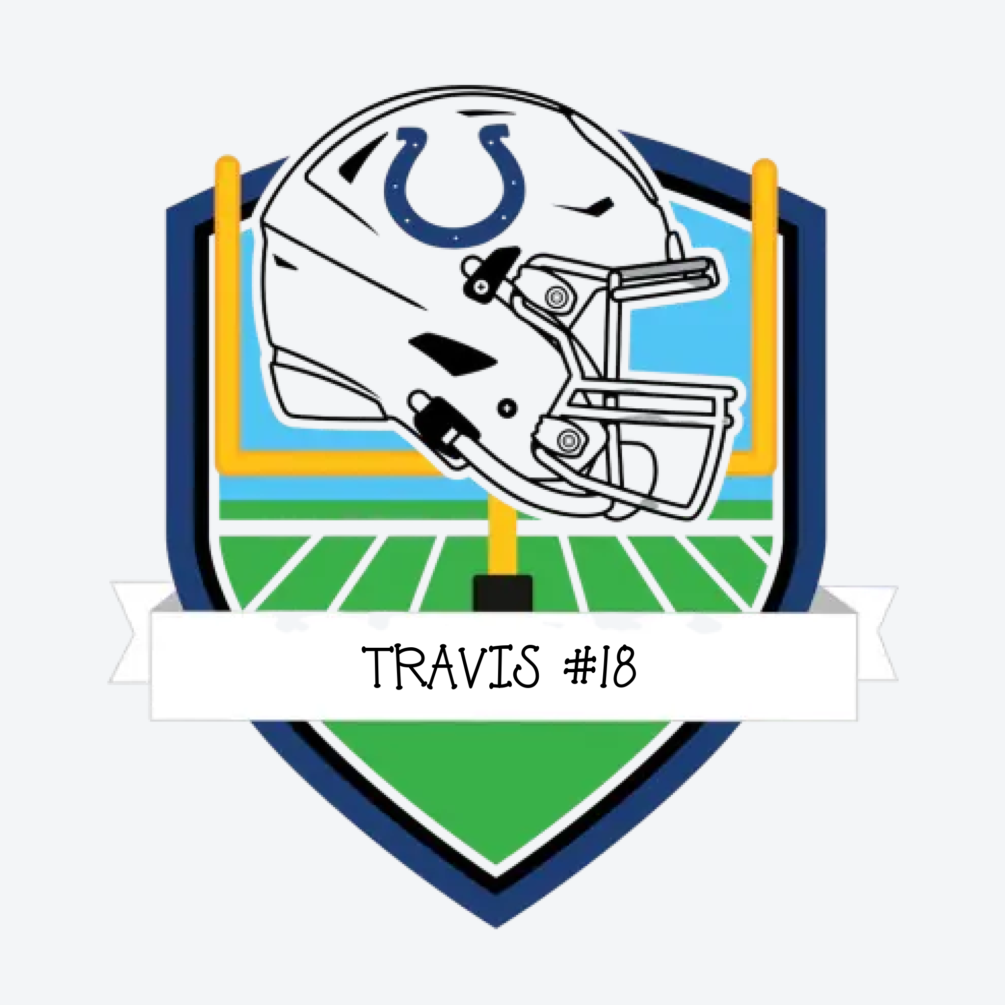 Indianapolis Colts Personalized Shield Ornament