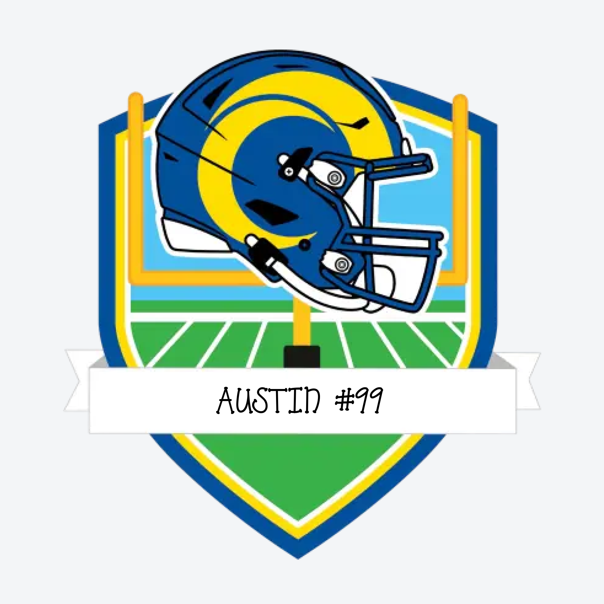 Los Angeles Rams Personalized Shield Ornament