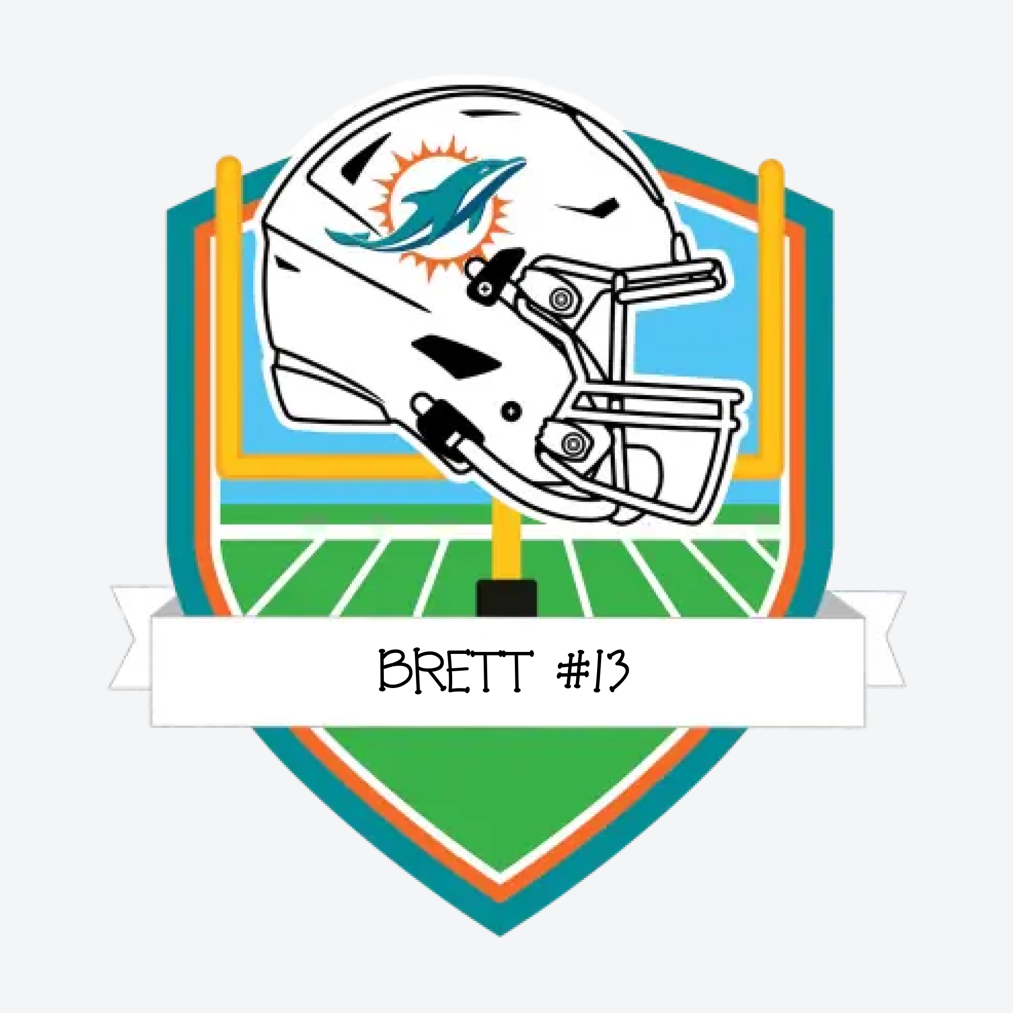 Miami Dolphins Personalized Shield Ornament