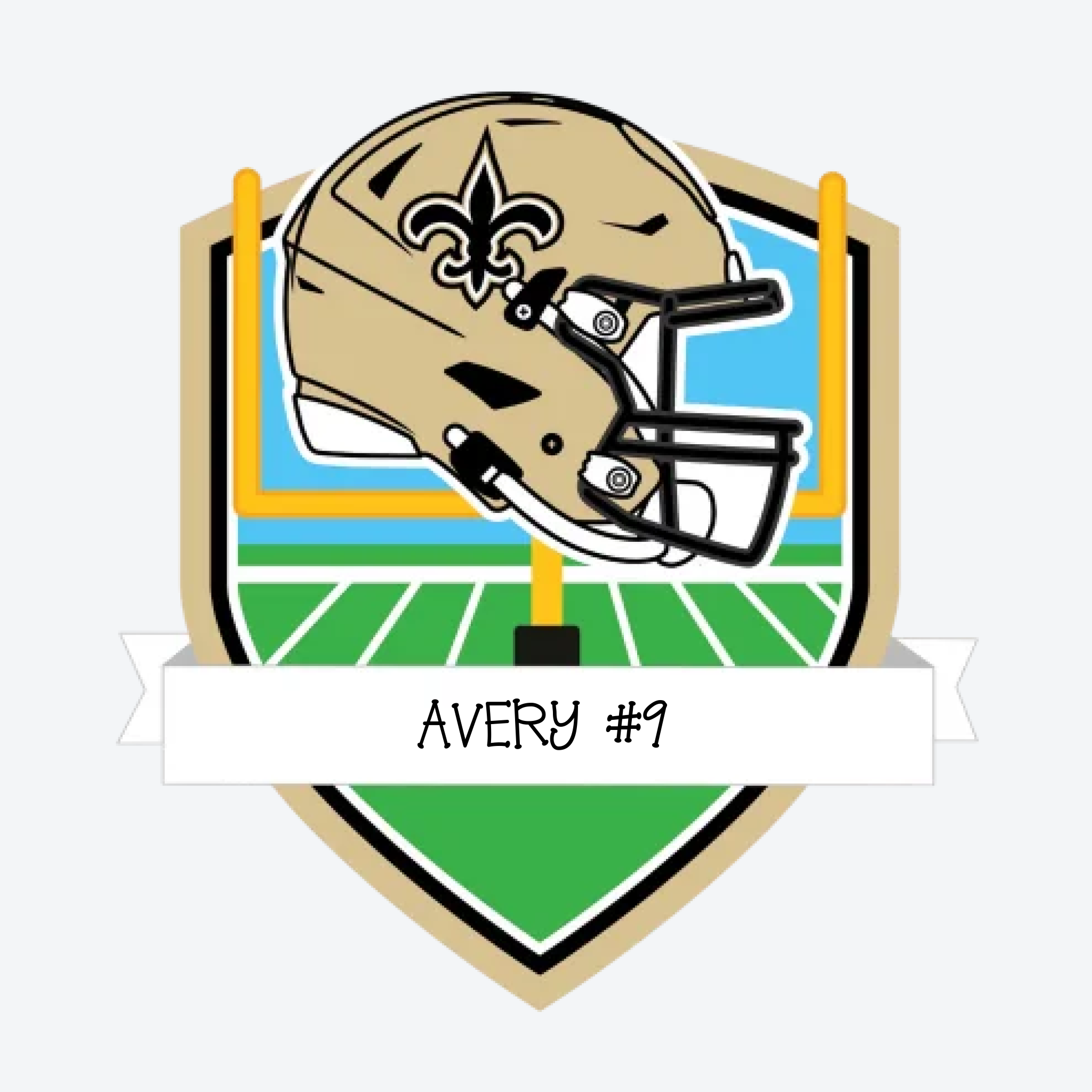 New Orleans Saints Personalized Shield Ornament
