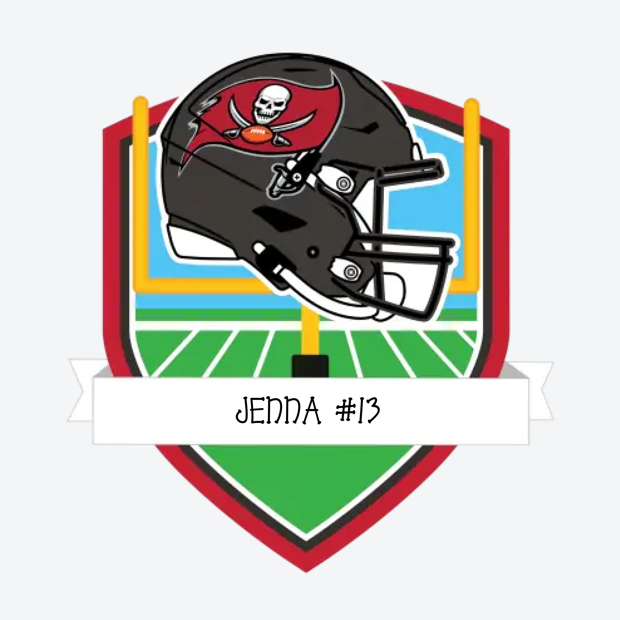 Tampa Bay Buccaneers Personalized Shield Ornament