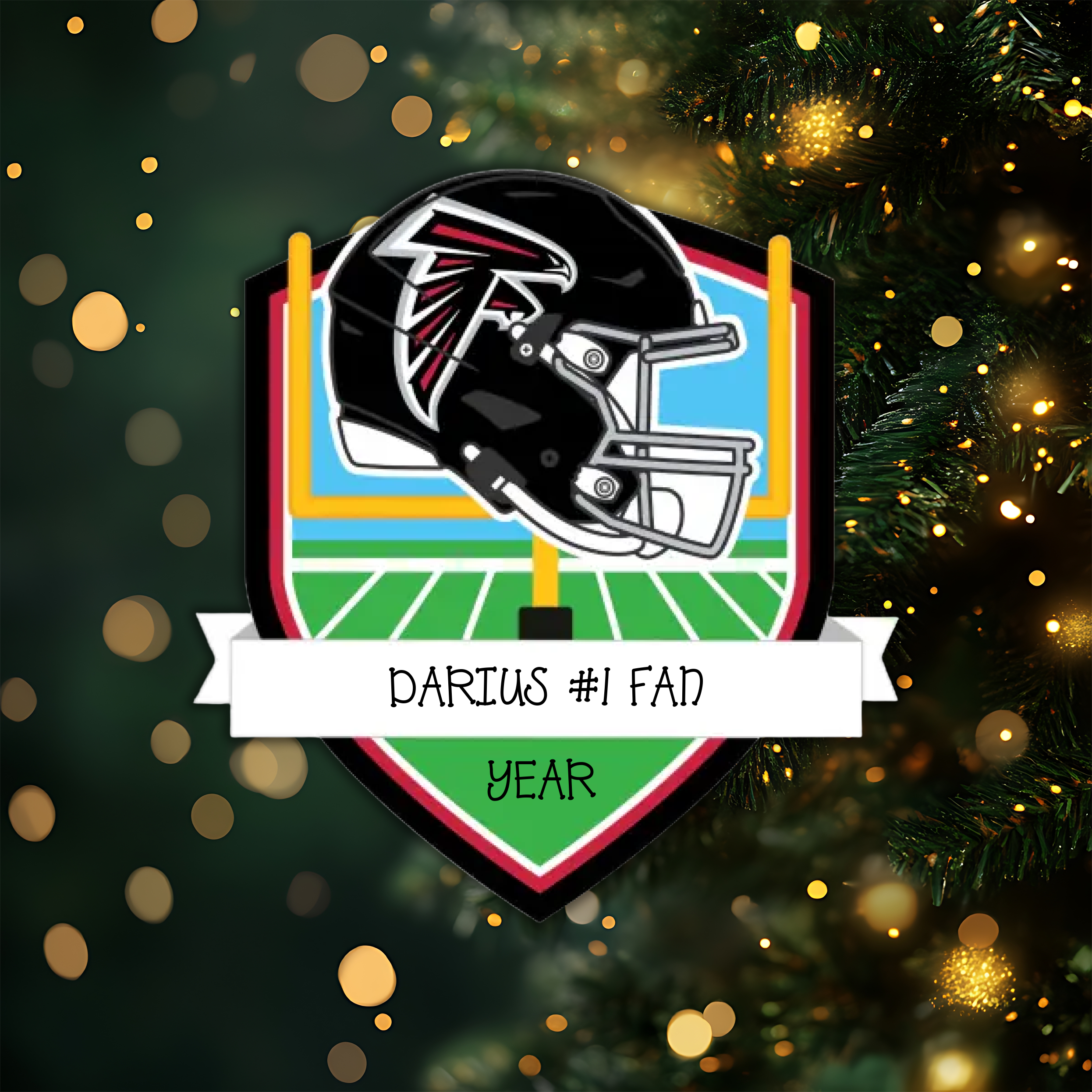 Atlanta Falcons Personalized Shield Ornament