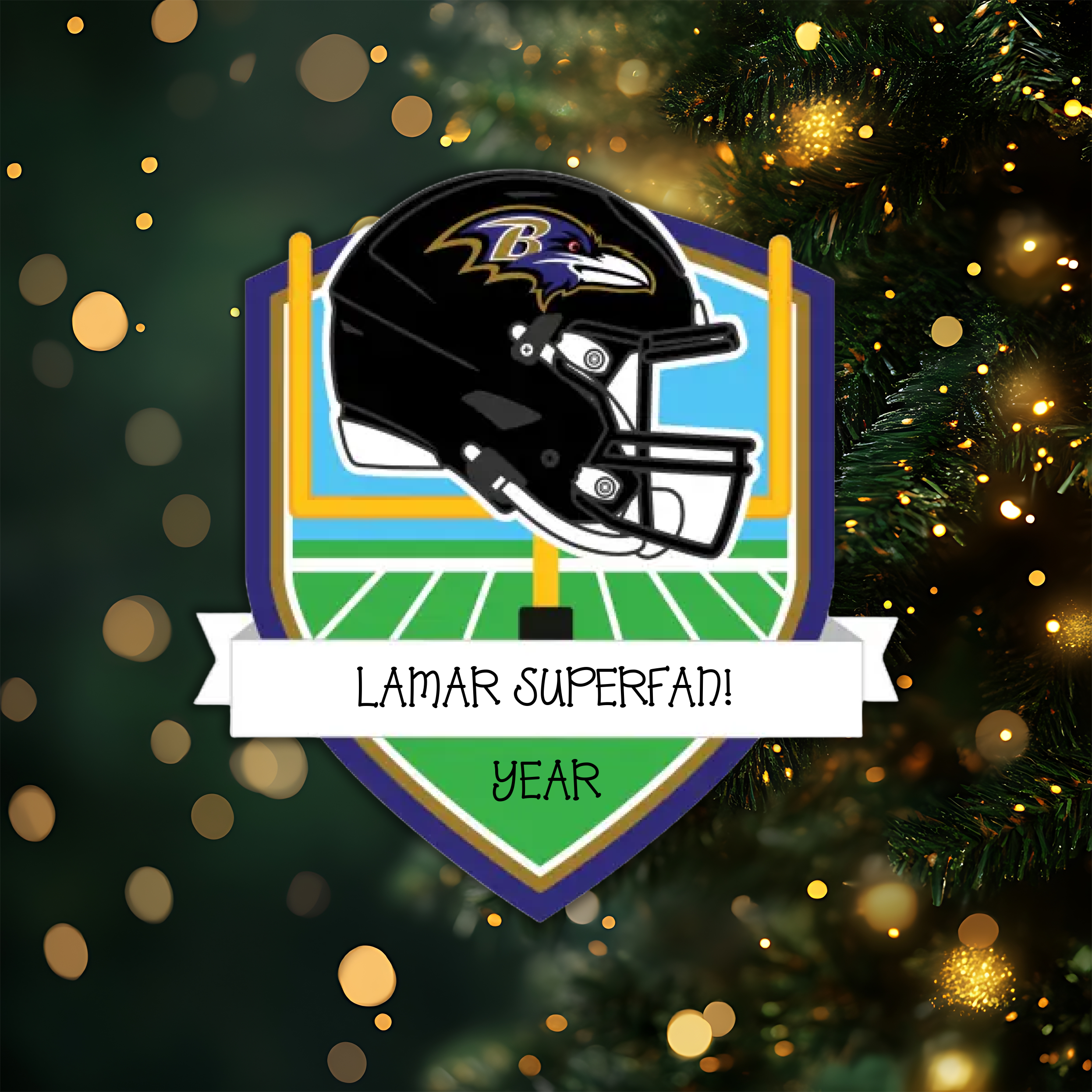 Baltimore Ravens Personalized Shield Ornament