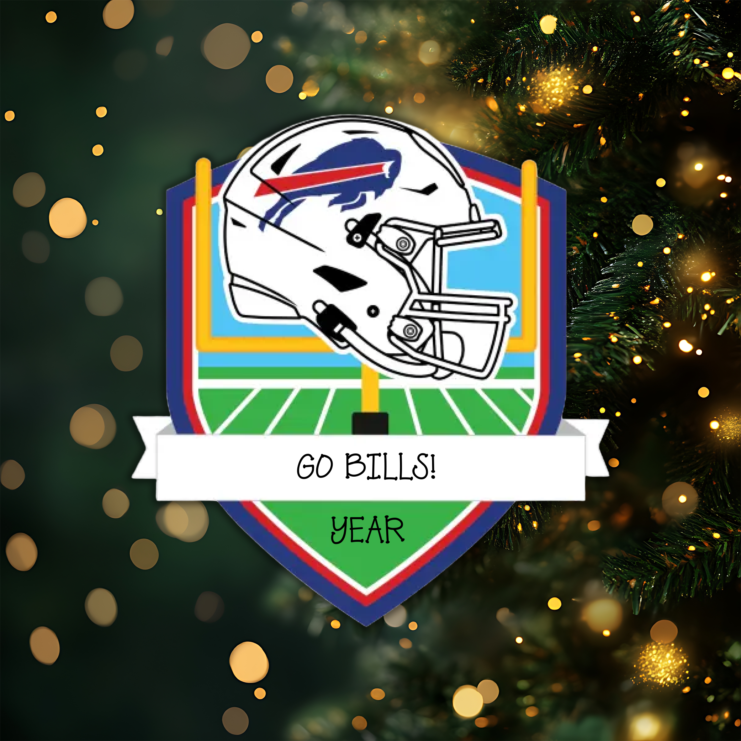 Buffalo Bills Personalized Shield Ornament