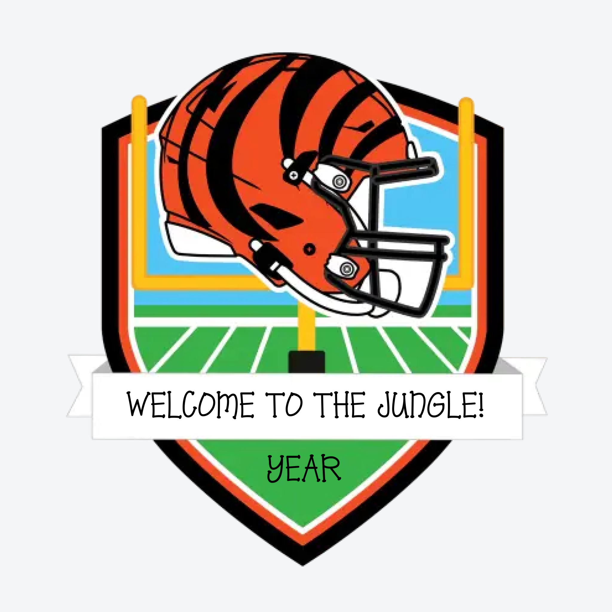 Cincinnati Bengals Personalized Shield Ornament
