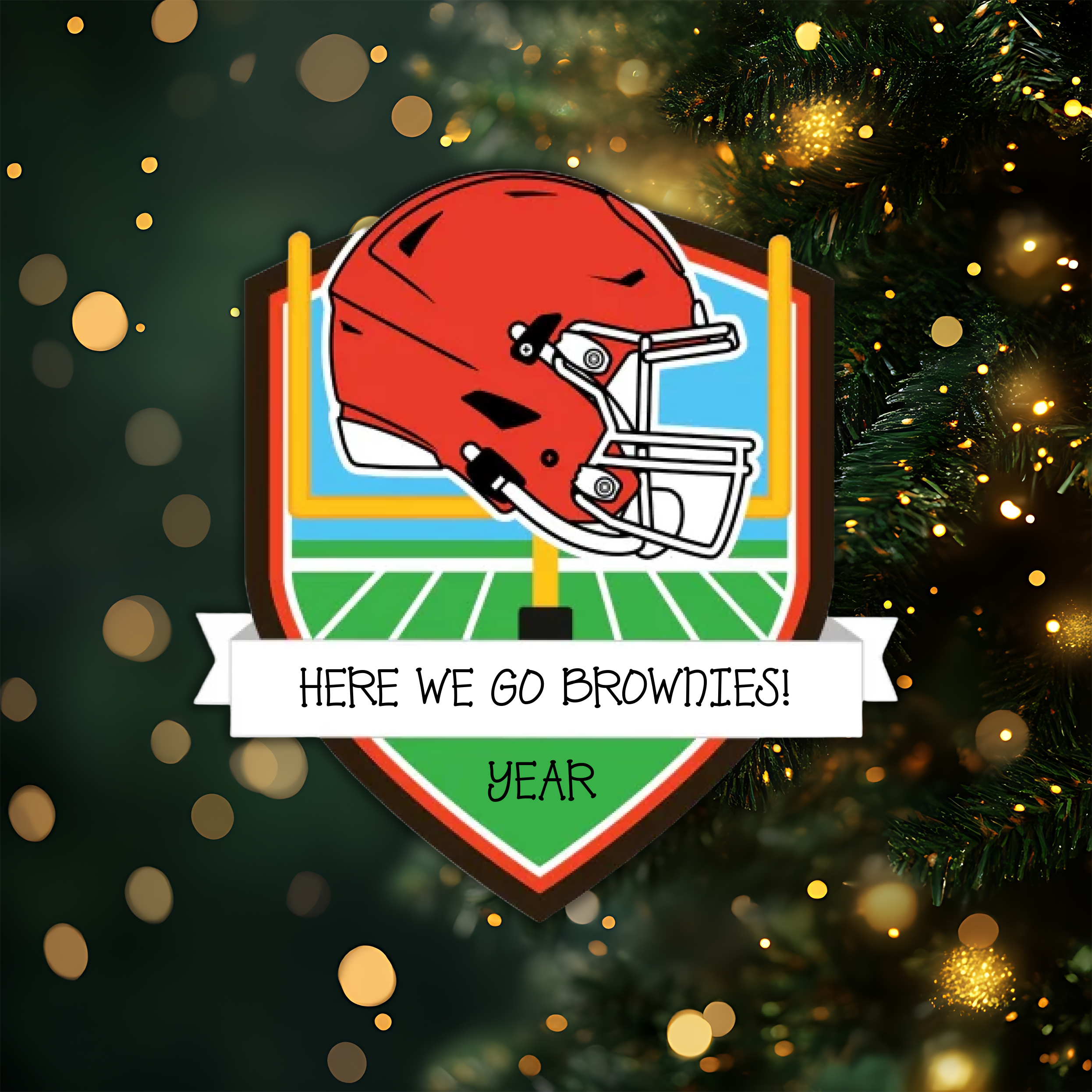 Cleveland Browns Personalized Shield Ornament