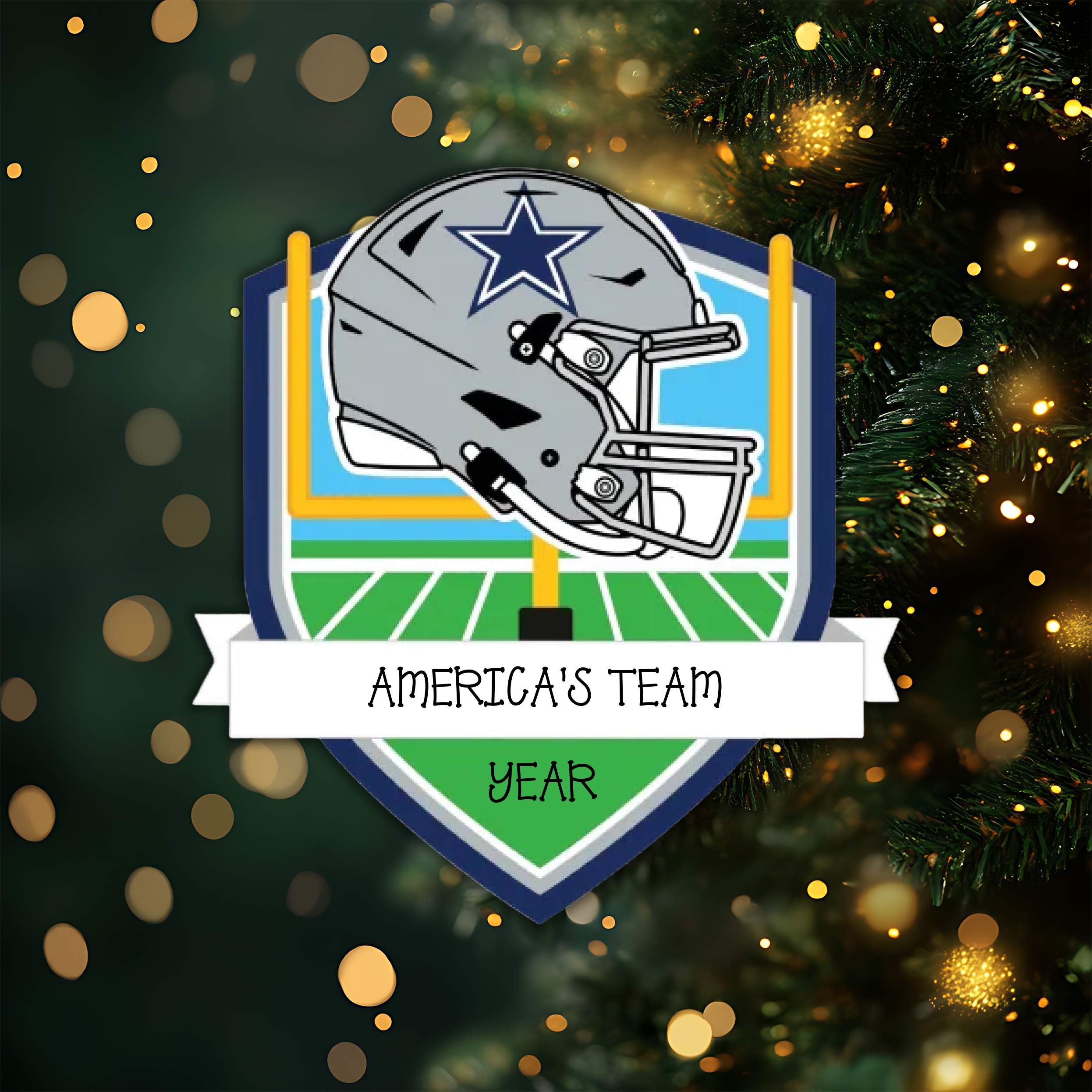 Dallas Cowboys Personalized Shield Ornament