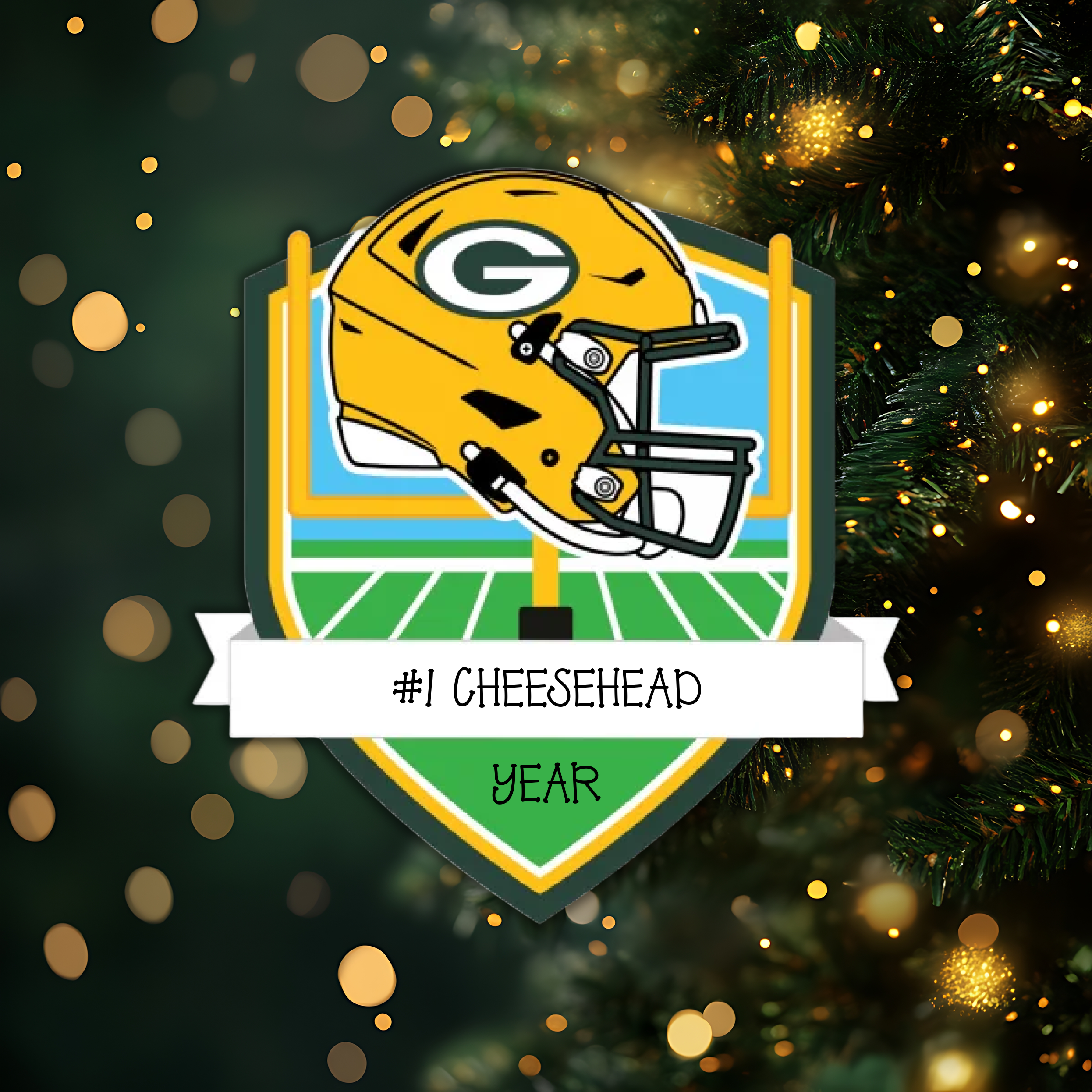 Green Bay Packers Personalized Shield Ornament