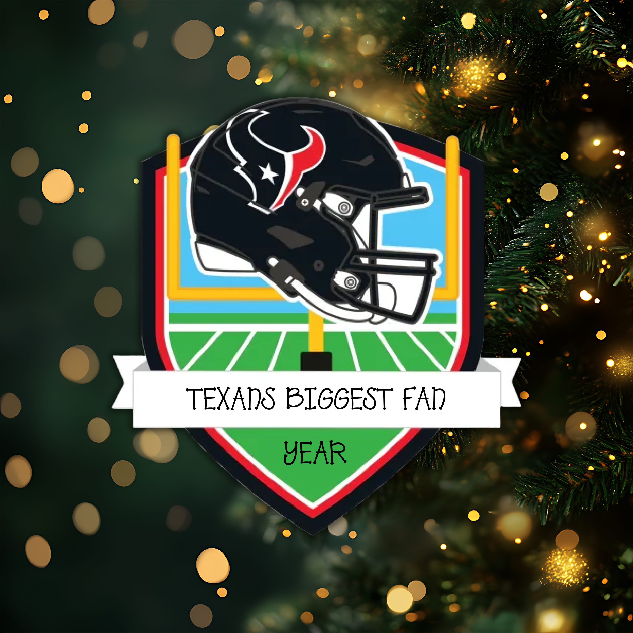 Houston Texans Personalized Shield Ornament