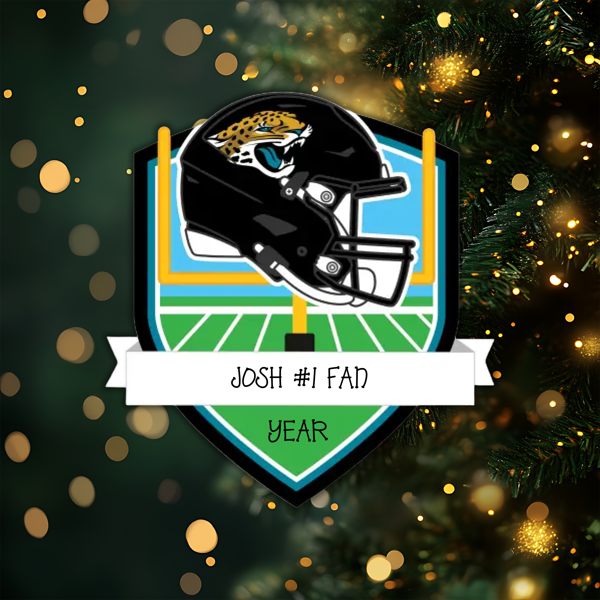 Jacksonville Jaguars Personalized Shield Ornament
